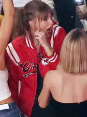 Super Bowl Taylor Swift Chiefs Bomber Red Jacket