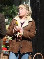 We Live in Time Almut Brown Shearling Jacket