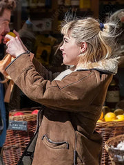 We Live in Time Almut Brown Shearling Jacket