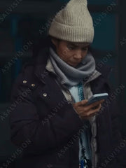 Dumb Money 2023 America Ferrera Purple Jacket