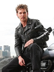 The Bikeriders Austin Butler Black Leather Jacket