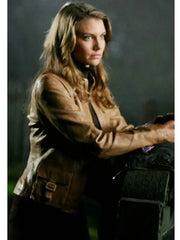 TV Series Supernatural Bela Talbot Leather Brown Jacket