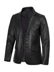 Panelist Black Leather Blazer