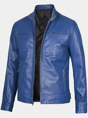 Declan Blue Racer Leather Jacket