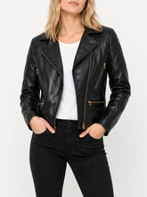 Brielle Black Biker Jacket