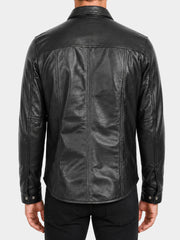 Zevran Black Lighweight Leather Shirt