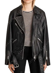Emily In Paris Camille Razat Leather Black Jacket