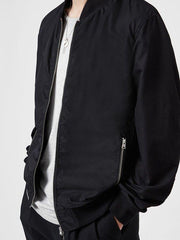 Mens Black Cotton Casual Wear Bomber Jacket