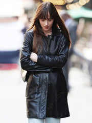 Materialists Dakota Johnson Black Leather Coat