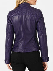 Diamond Classic Purple Leather Jacket
