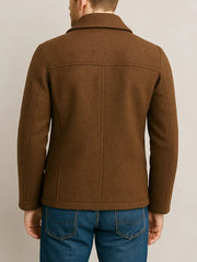 Men's Brown Wool Peacoat