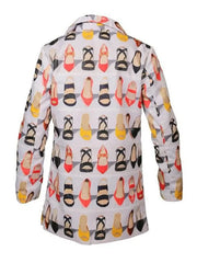 Emily Cooper Emily In Paris Shoe Print Trench Coat