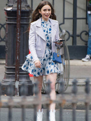 Emily in Paris Lily Collins Biker Leather Jacket