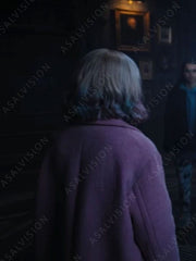 Enid Sinclair Wednesday Pink Wool Coat
