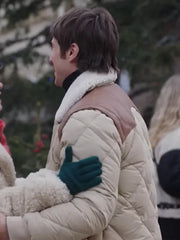 Emily in Paris S04 Gabriel Quilted Sherpa Collar Jacket