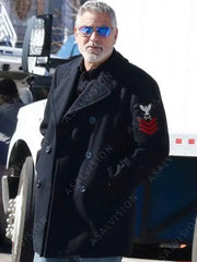 Wolves 2024 George Clooney Black Trench Coat