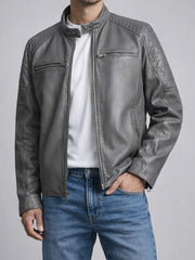 Warlen Leather Racer Jacket