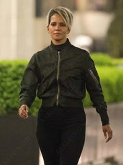 Halle Berry The Union Black Bomber Jacket