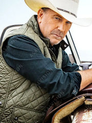 John Dutton Yellowstone Green Quilted Vest
