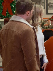 Tan Brown Jonathan Keltz Christmas By Design 2023 Suede Leather Jacket