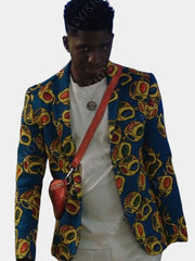 Julien Emily In Paris Season 3 Blue Printed Blazer