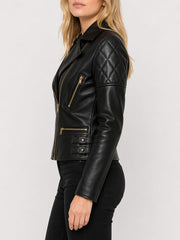 Brielle Black Biker Jacket