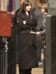 Madame Web 2024 Dakota Johnson Black Wool Coat