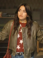 La Dolce Villa Olivia Leather Bomber Jacket
