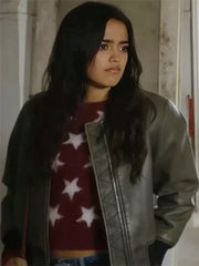 La Dolce Villa Olivia Leather Bomber Jacket