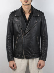 Malvorn Vintage Biker Black Jacket