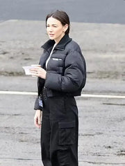 Fool Me Once Maya Stern Black Bomber Puffer Jacket