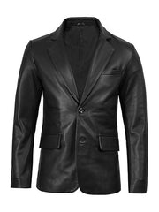 Panelist Black Leather Blazer