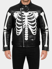 Men's Black Skeleton Leather Jacket