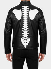 Men's Black Skeleton Leather Jacket