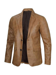 Panelist Tan Leather Blazer