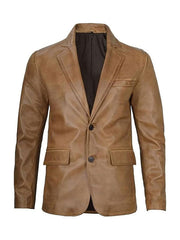 Panelist Tan Leather Blazer