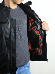 Fenric Men's Black Cafe Racer Jacket