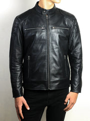 Fenric Men's Black Cafe Racer Jacket