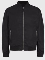 Mens Black Cotton Casual Wear Bomber Jacket