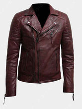 Wraithen Burgundy Biker Jacket