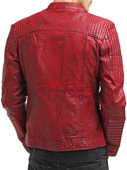 Drexon Red Biker Leather Jacket