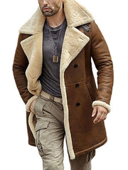 Veyron Brown Shearling Leather Coat