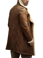 Veyron Brown Shearling Leather Coat