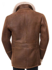 Kaelix Brown Leather Shearling Coat
