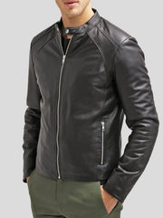 Men's Slim Fit Leather Biker Jacket