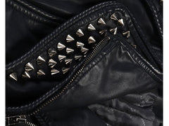 Women's Black Studded Leather Jacket