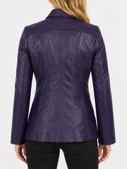 Remi Purple Leather Car Coat