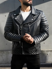 Zerick Black Biker Leather Jacket
