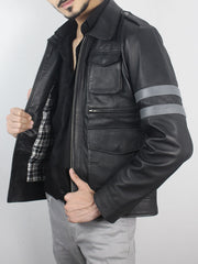 Resident Evil 6 Black Distressed Leather Jacket