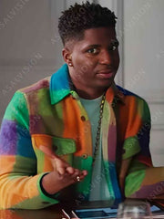 Julien Emily In Paris Season 3 Multicolored Checked Jacket